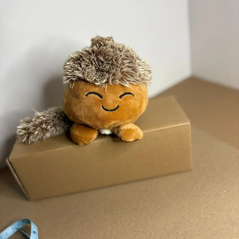 HEMA Hedgehog Plush Reversible Ball Pillow Brown Cute Stuffed Animal Toy